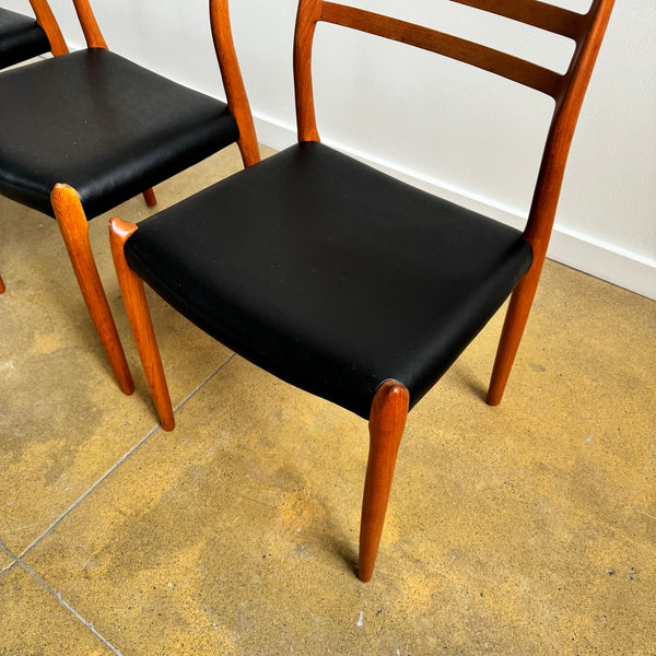 Danish Modern Niels Moller Model 78 Side Chair with Leather Seat