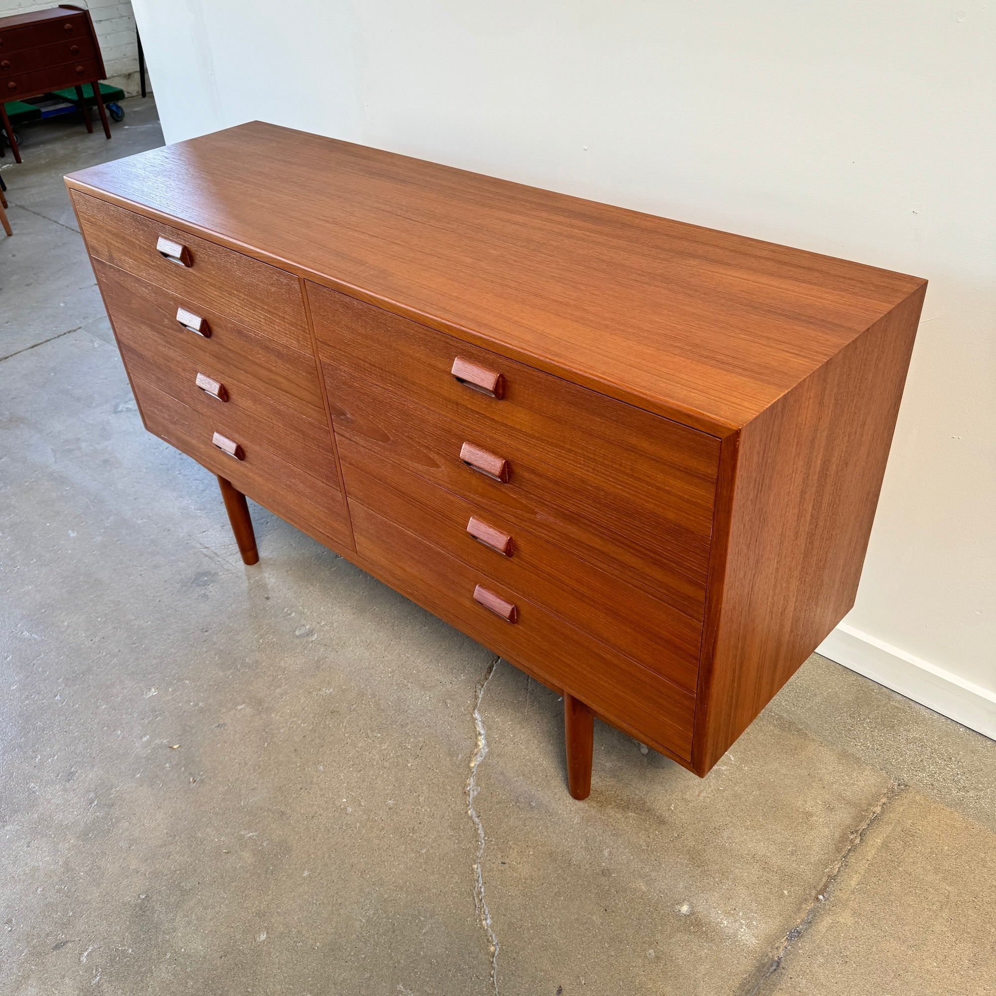 Danish Modern Rare Borge Mogensen 8 Drawer Teak Dresser for Søborg Møbelfabrik