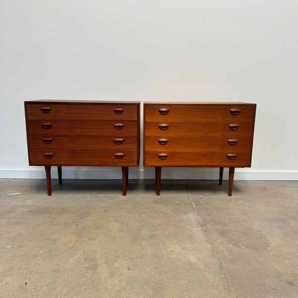 Danish Modern Set of 2 Kai Kristiansen Teak small dressers