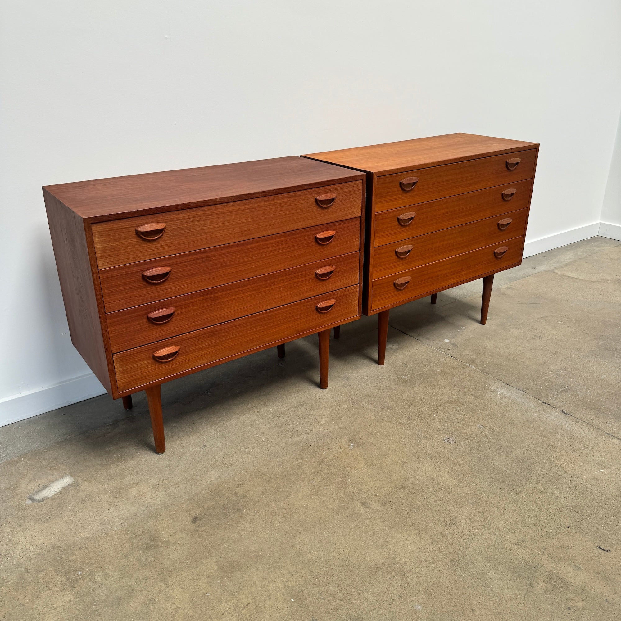 Danish Modern Set of 2 Kai Kristiansen Teak small dressers