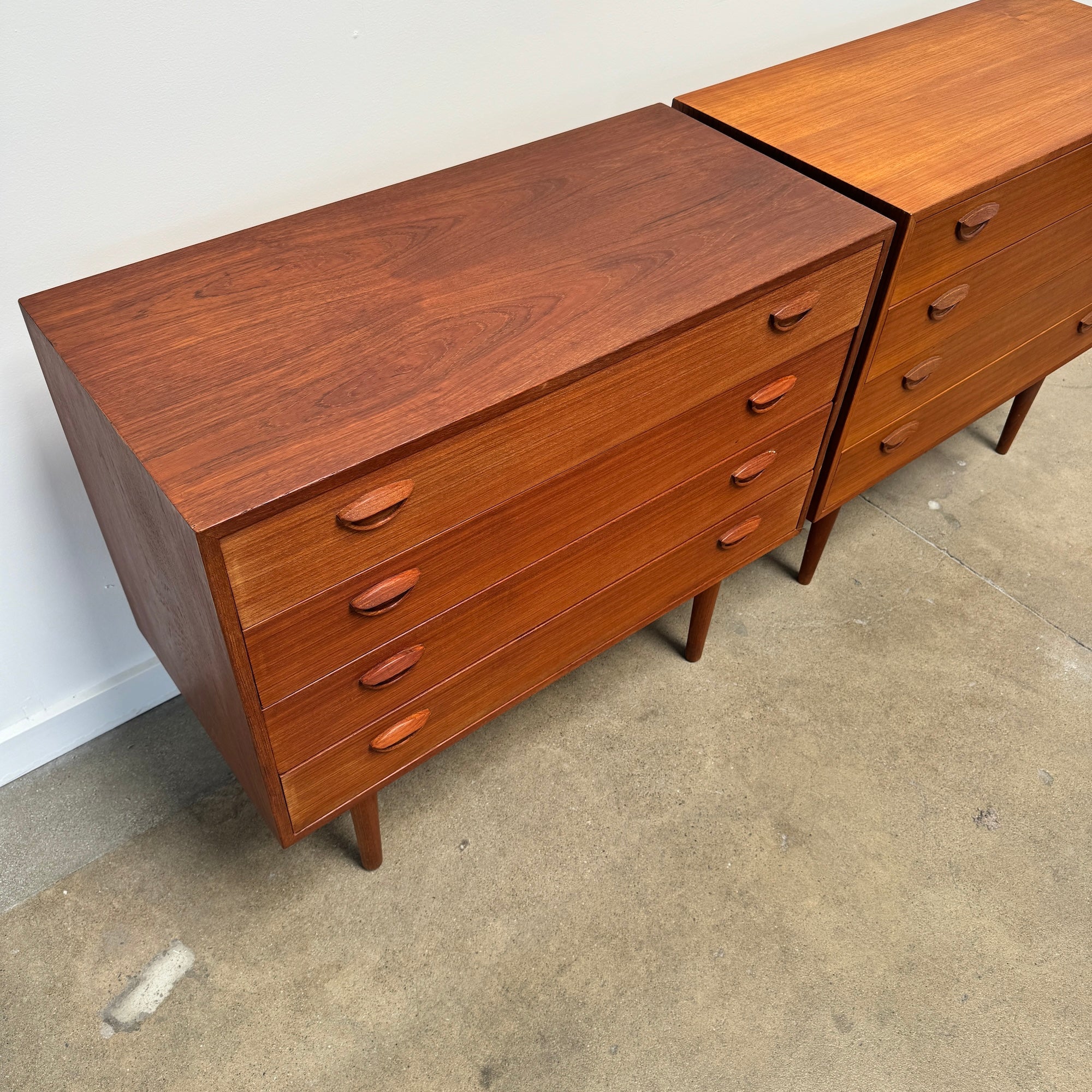 Danish Modern Set of 2 Kai Kristiansen Teak small dressers