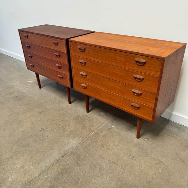 Danish Modern Set of 2 Kai Kristiansen Teak small dressers