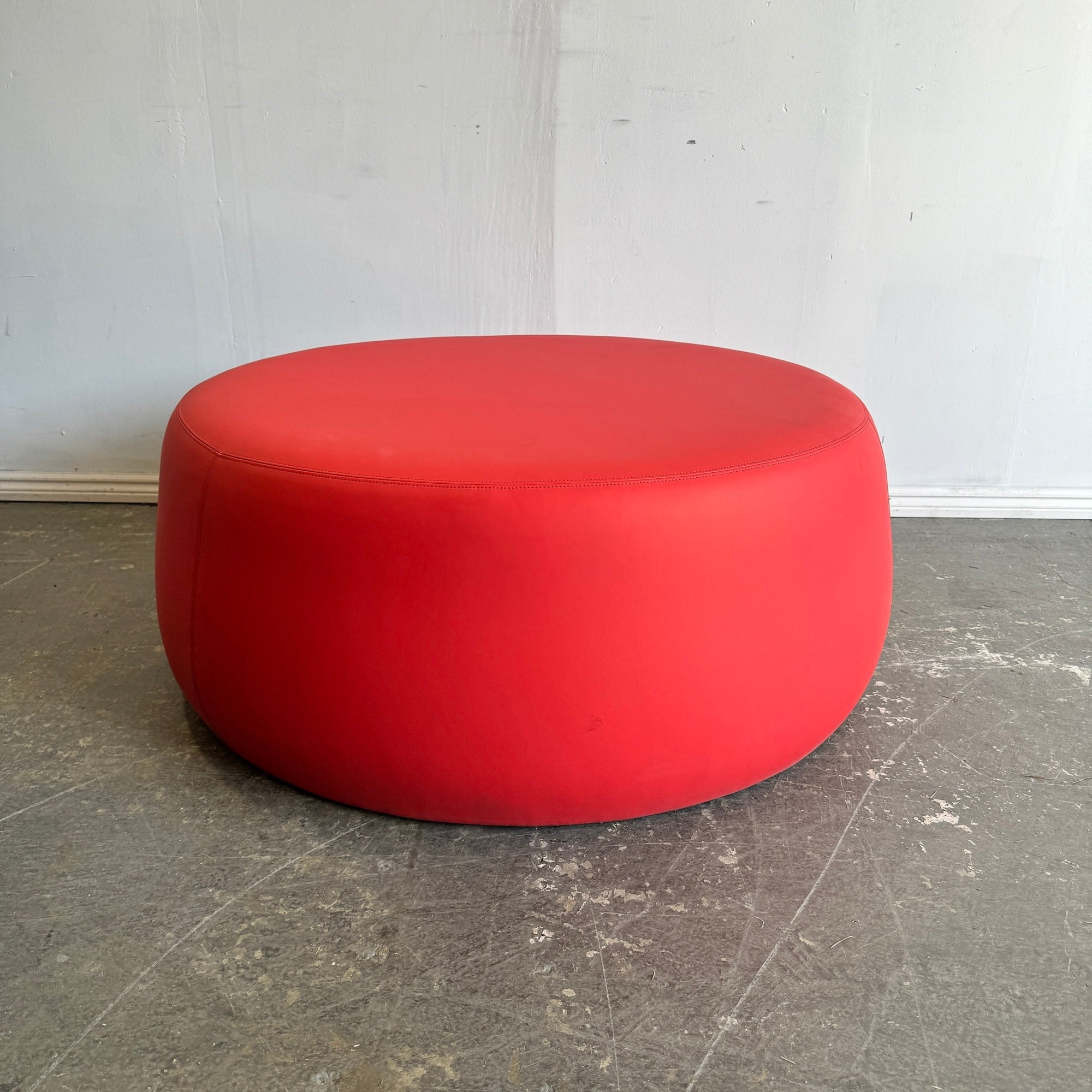 Bernhardt Design Apel Leather large ottoman/ Pouf