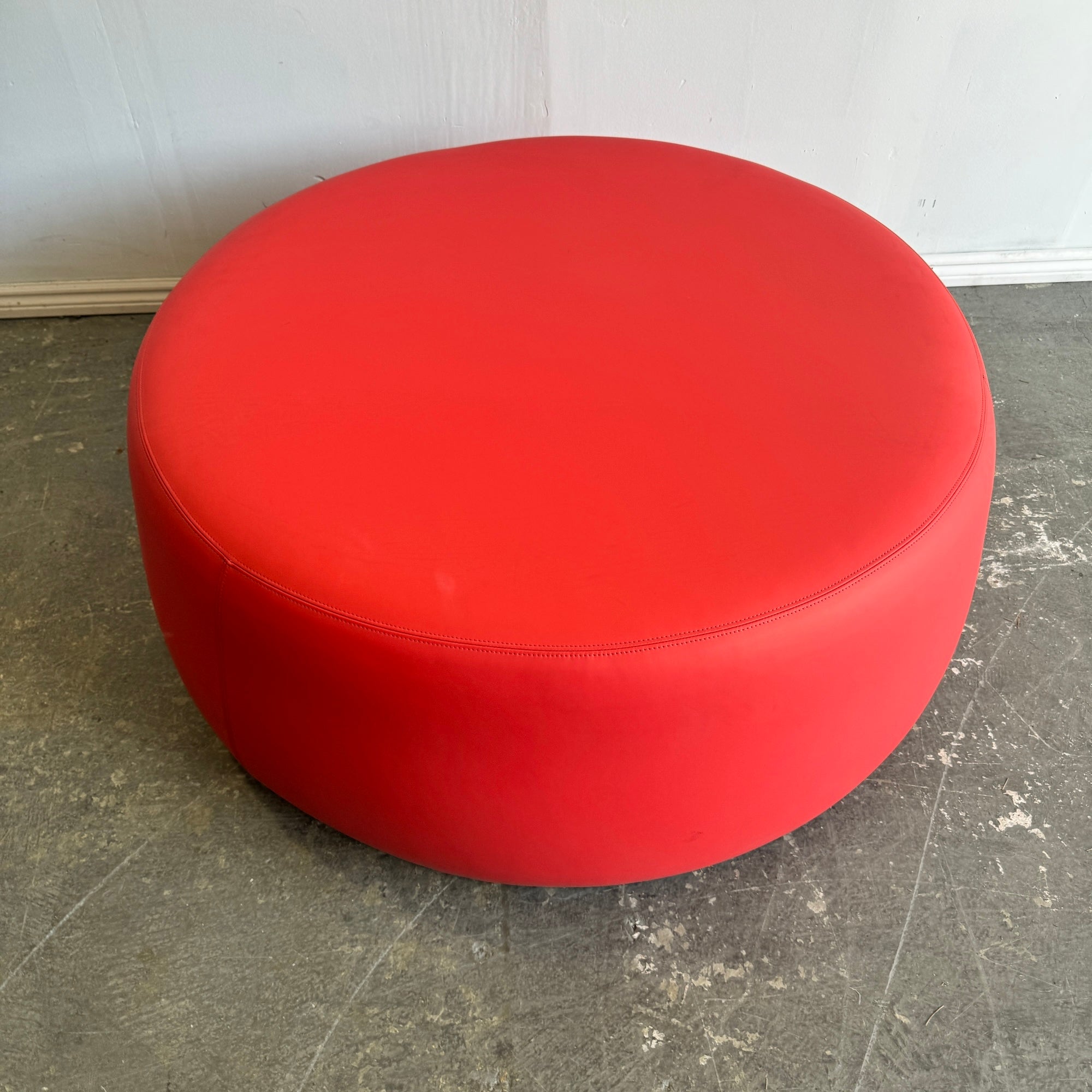 Bernhardt Design Apel Leather large ottoman/ Pouf