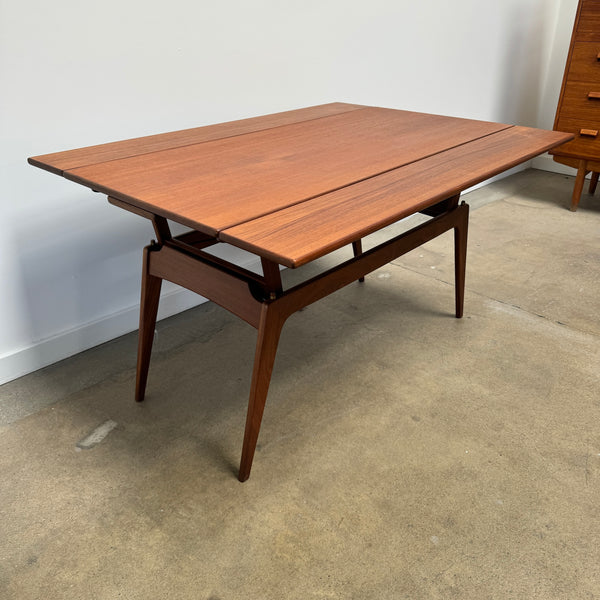 Danish Modern Teak Copenhagen Coffee Table convertible to Dining Table