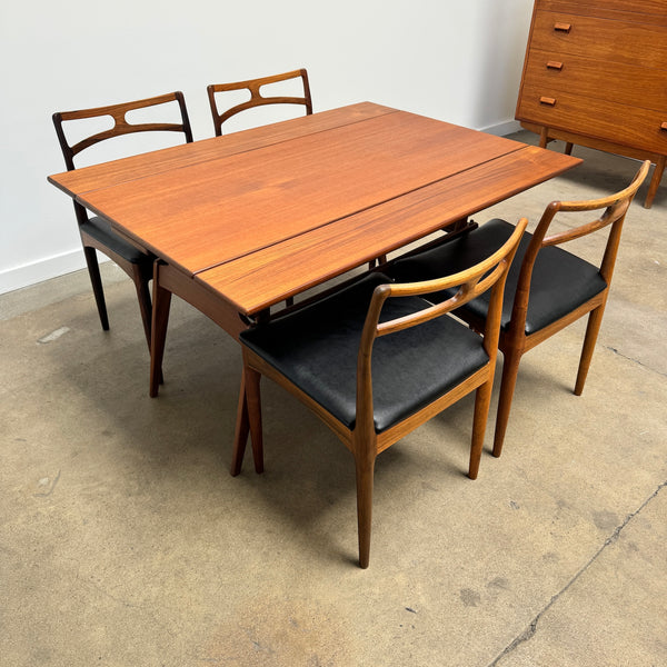 Danish Modern Teak Copenhagen Coffee Table convertible to Dining Table