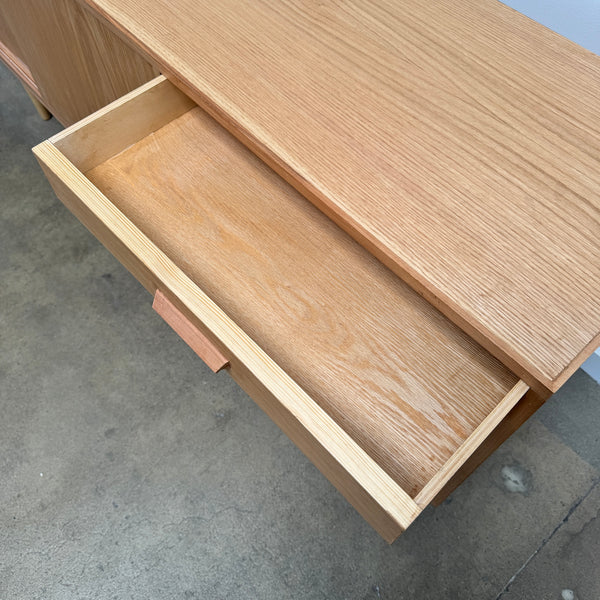 Danish Modern Oakwood Sideboard with 5 drawers and sliding doors