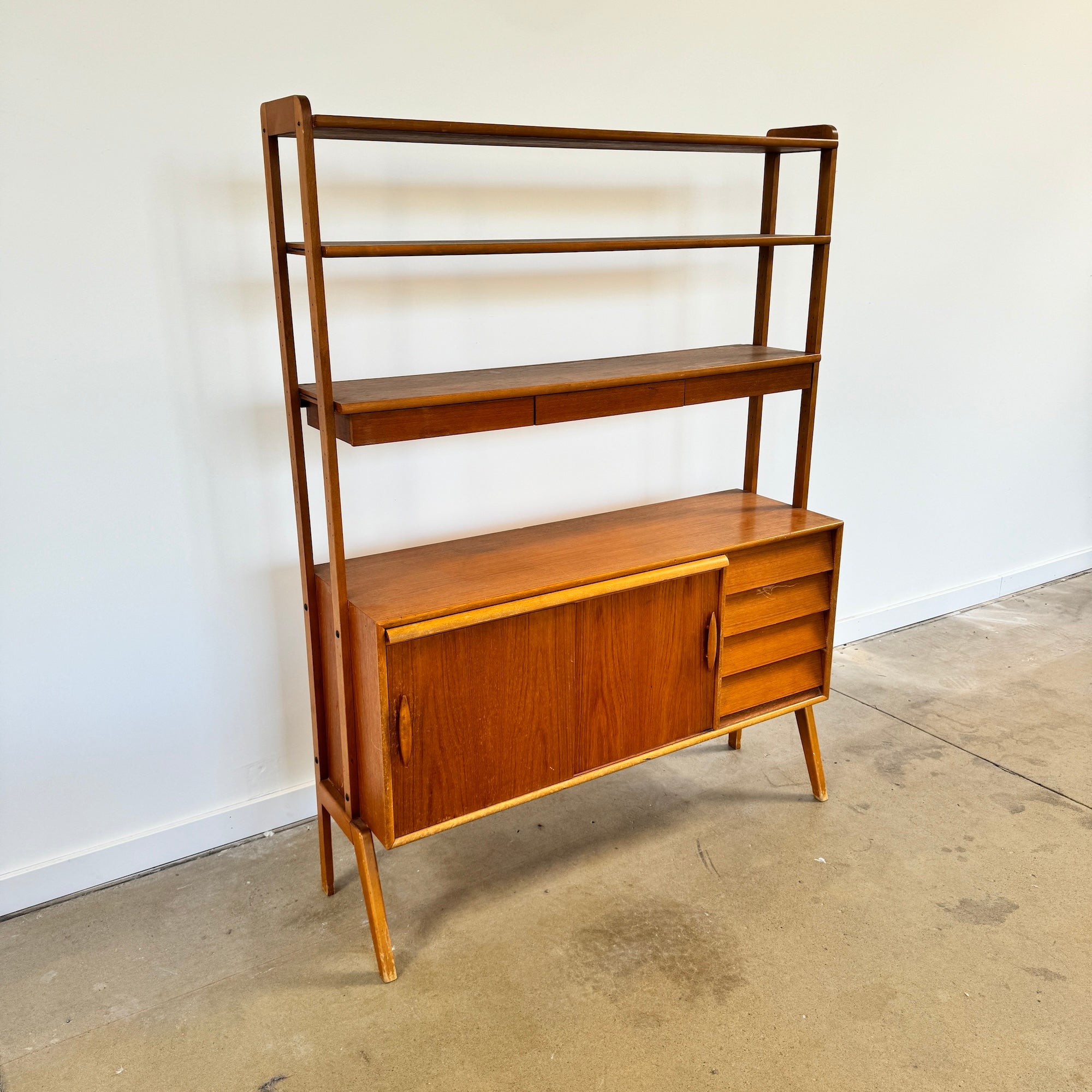 Vintage Swedish Teak Modular shelving with Secretary Desk