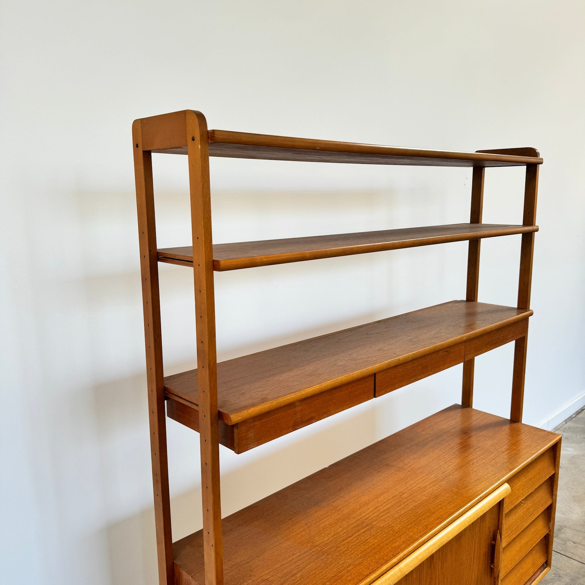 Vintage Swedish Teak Modular shelving with Secretary Desk