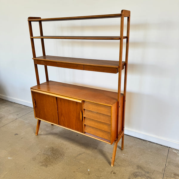 Vintage Swedish Teak Modular shelving with Secretary Desk