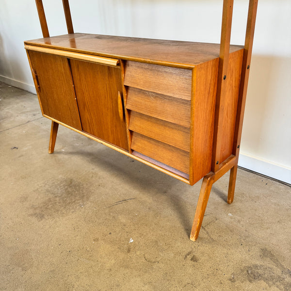 Vintage Swedish Teak Modular shelving with Secretary Desk