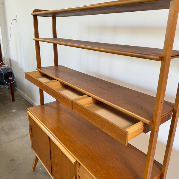 Vintage Swedish Teak Modular shelving with Secretary Desk