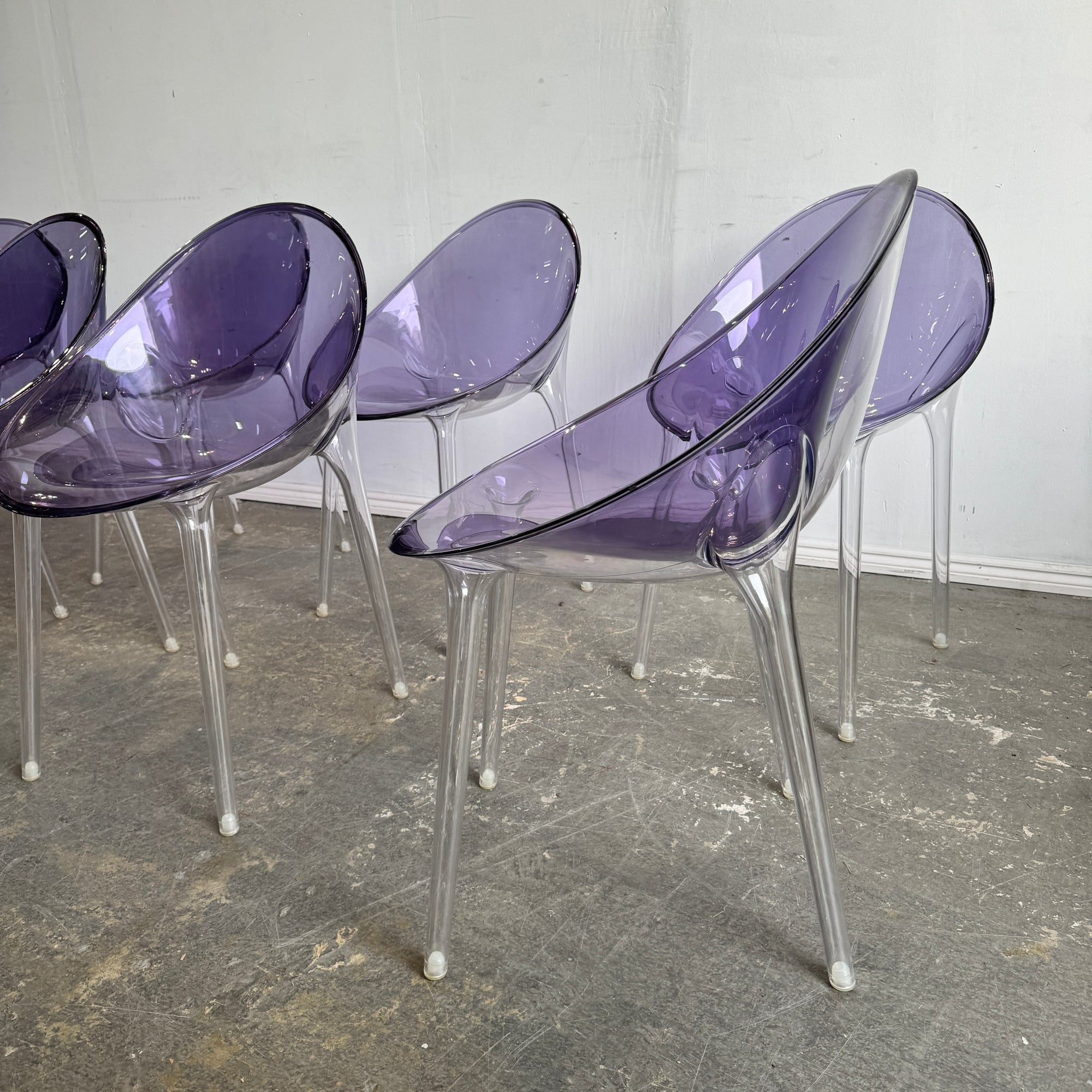 Kartell Set of 8 Mr. Impossible Chai Designed by Philippe Starck