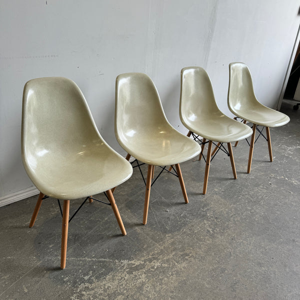 Modernica Set of 4 Fiberglass Shell dining chairs