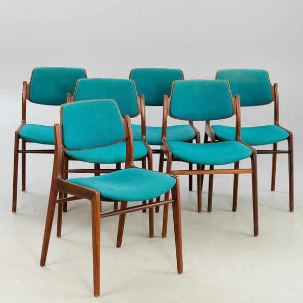 Vintage Mid Century set of 6 Dining Chairs By Hartmut Lohmeyer For Wilkhahn, Germany