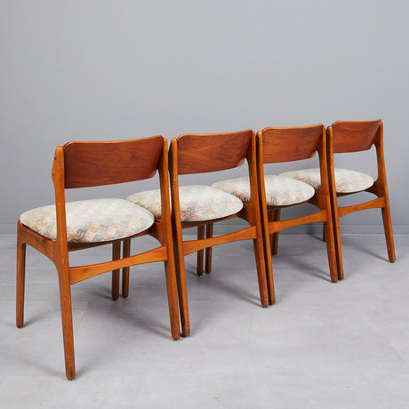 Danish Modern Teak set of 4 dining chairs by Erik Buch for O.D. Mobler