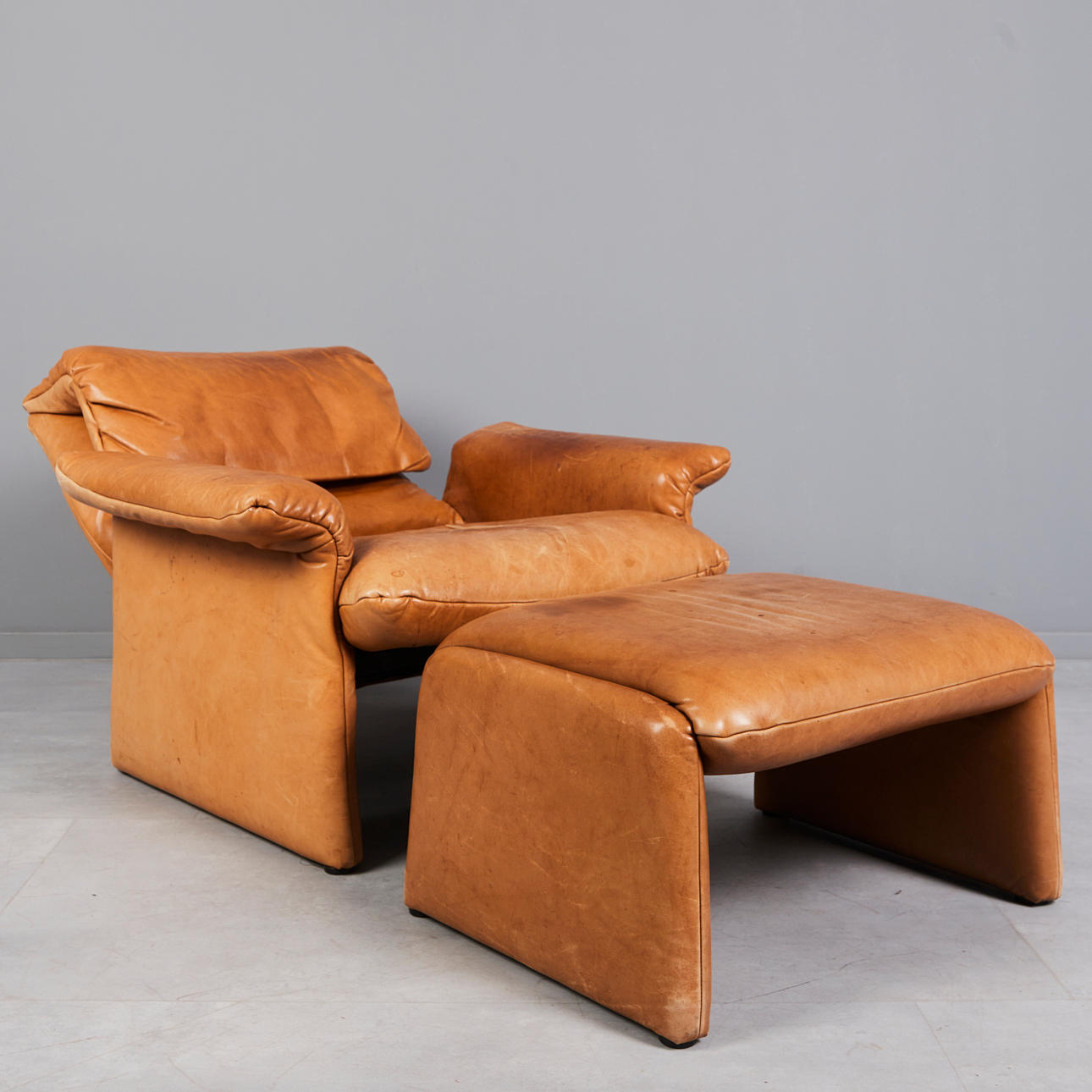 Vintage Mid Century Modern Reclining armchair with ottoman by Cor Conseta, Germany, 1980s