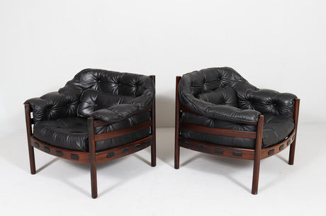 Danish Modern Arne Norell Rosewood Lounge Chairs