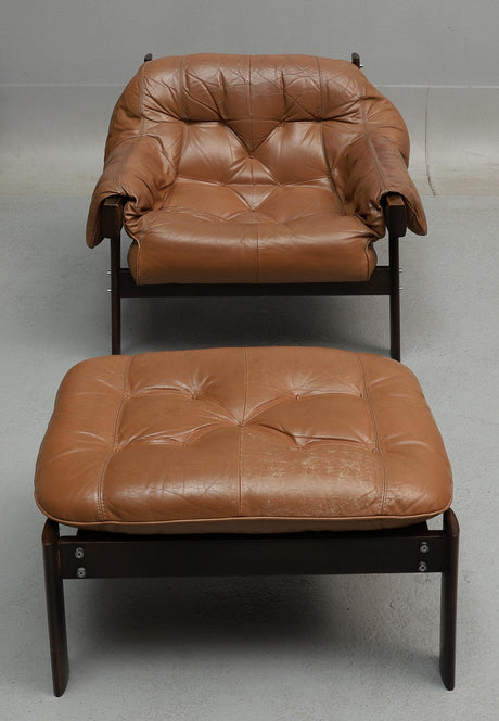 Rare! Percival Lafer Lounge chair with ottoman