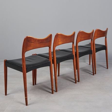 Danish Modern Arne Hovmand Olsen set of 4 dining chairs