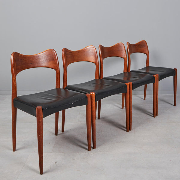 Danish Modern Arne Hovmand Olsen set of 4 dining chairs