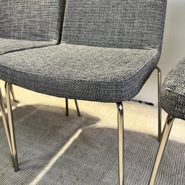 CB2 Salt & Pepper Fabric Stackable Dining Chairs