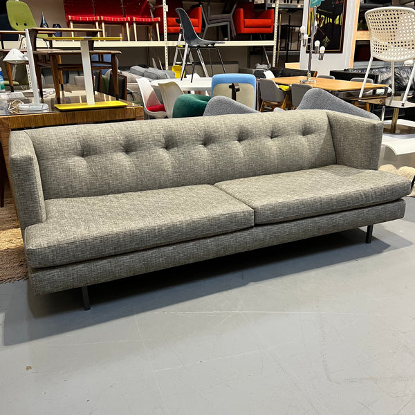 CB2 Avec sofa with brushed stainless steel