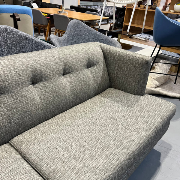 CB2 Avec sofa with brushed stainless steel