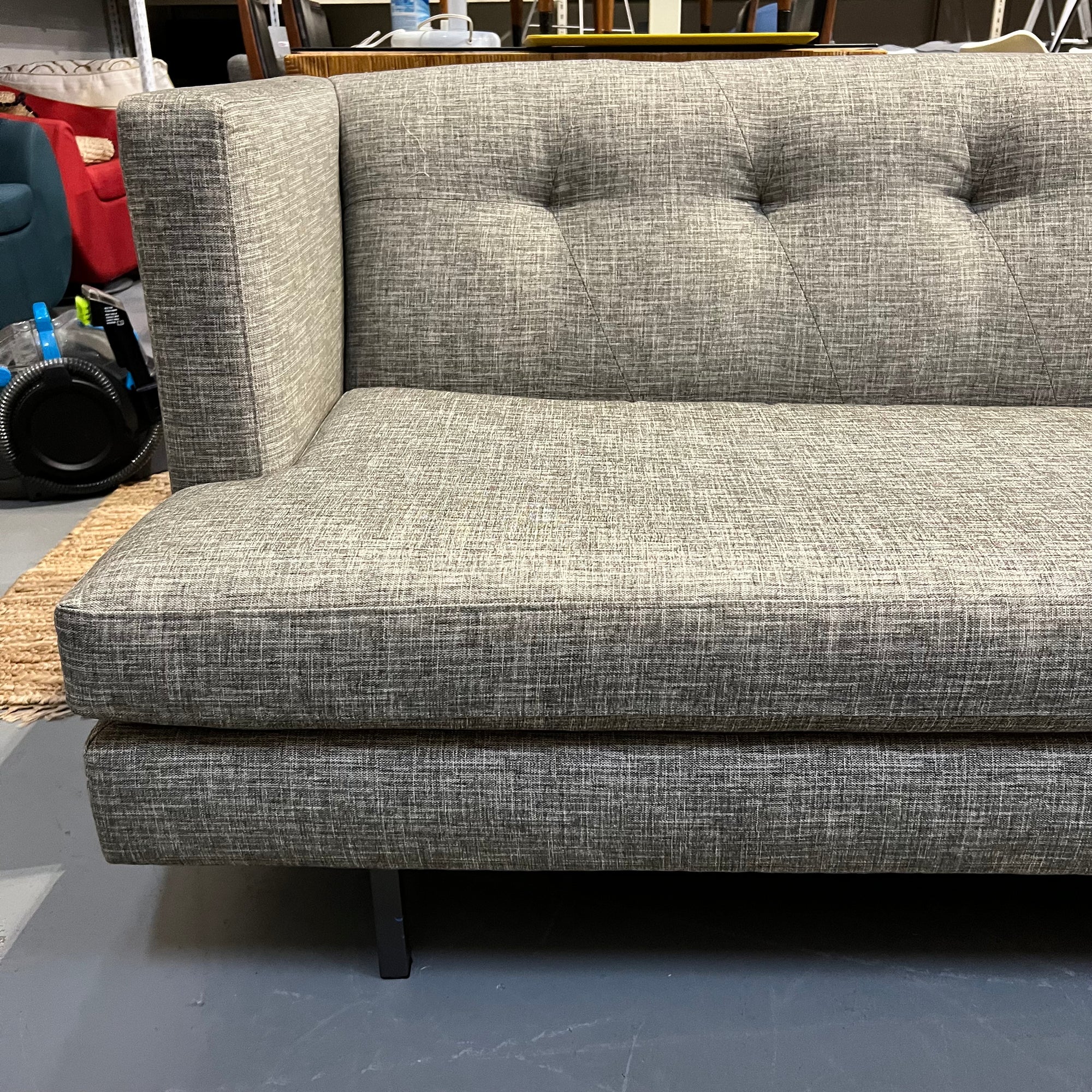 CB2 Avec sofa with brushed stainless steel