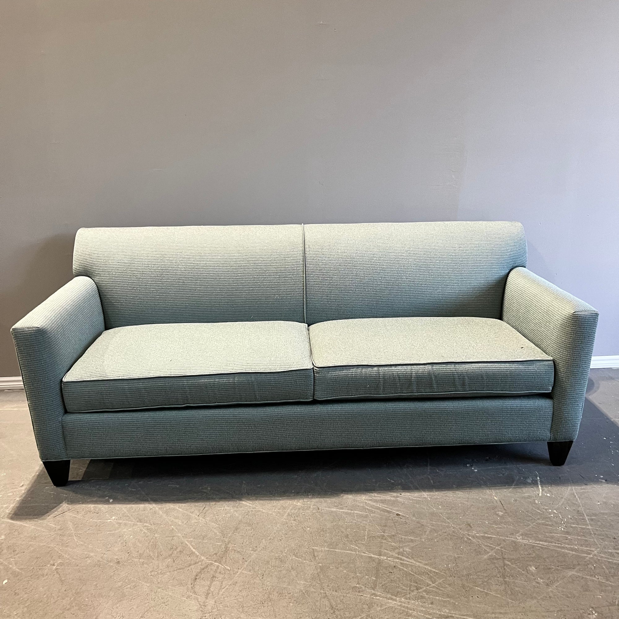 Crate and Barrel Sea Foam Blue Hennessy Sofa