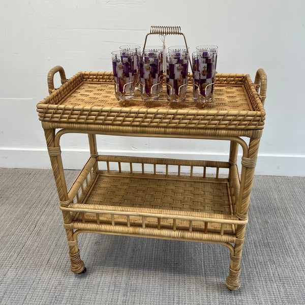 Serena & Lily South Seas Rattan Side Cart