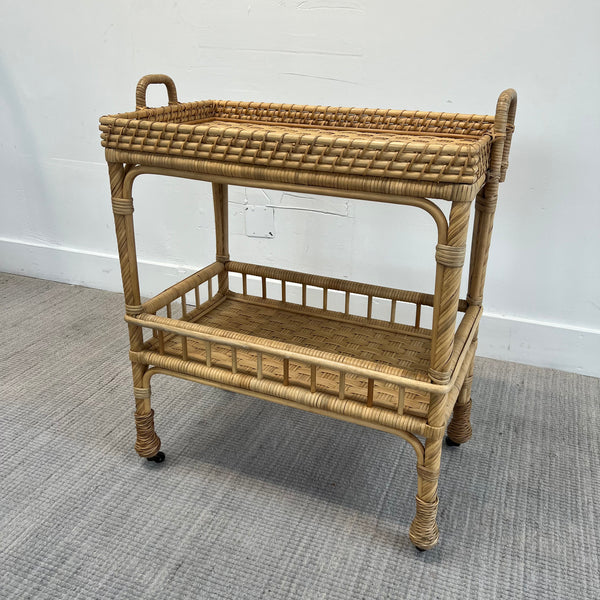 Serena & Lily South Seas Rattan Side Cart