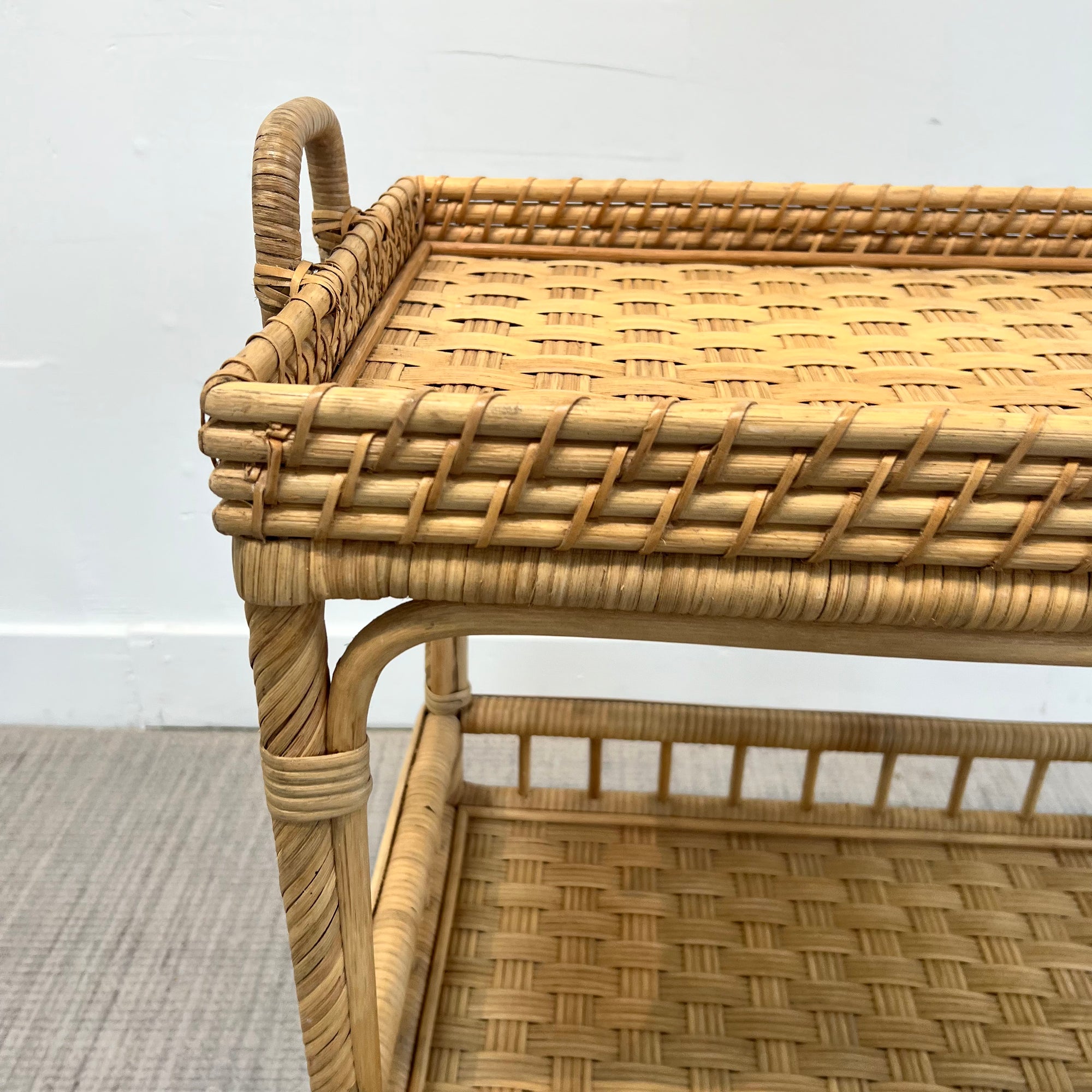 Serena & Lily South Seas Rattan Side Cart