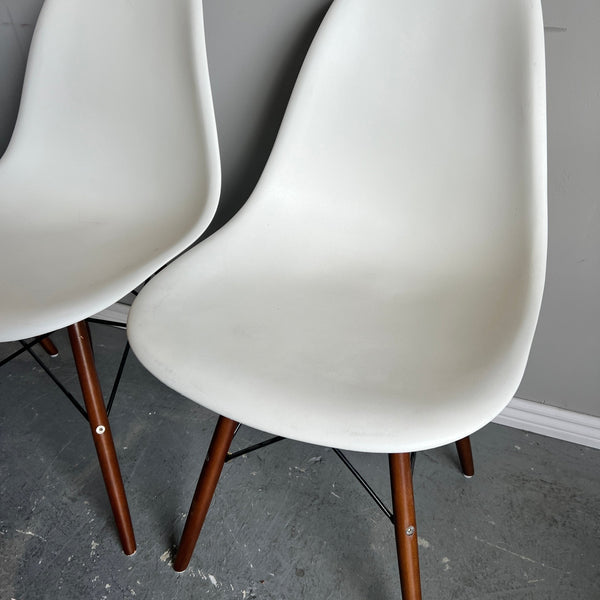 Authentic Herman Miller set of 4 Eames plastic molded chairs - enliven mart