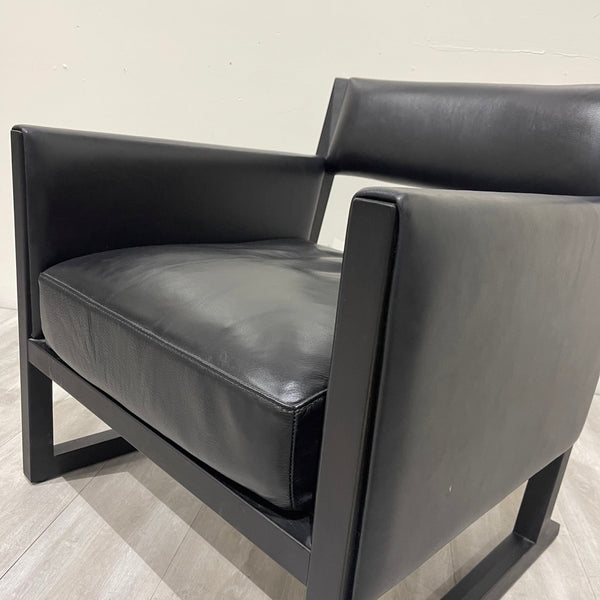 Camerich Black Leather Lounge Chair - enliven mart