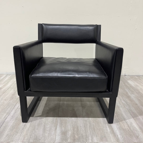 Camerich Black Leather Lounge Chair - enliven mart