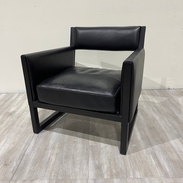 Camerich Black Leather Lounge Chair - enliven mart