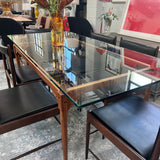 Cassina Table and 6 Cantu Sergio Rodrigues leather chairs - enliven mart