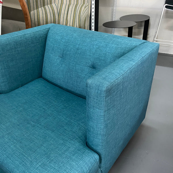 CB2 Avec Retro Side Chair in Delilah Peacock - enliven mart