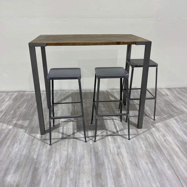 CB2 Flint Metal Counter Stools (3) - enliven mart