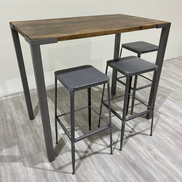 CB2 Flint Metal Counter Stools (3) - enliven mart