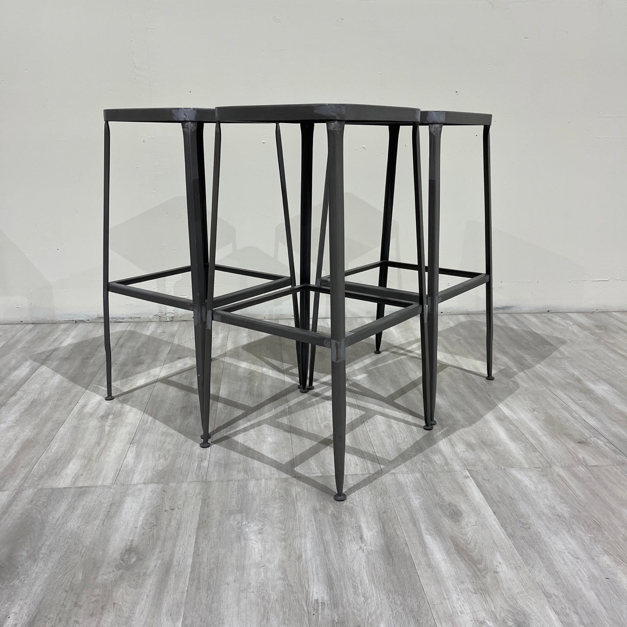 CB2 Flint Metal Counter Stools (3) - enliven mart