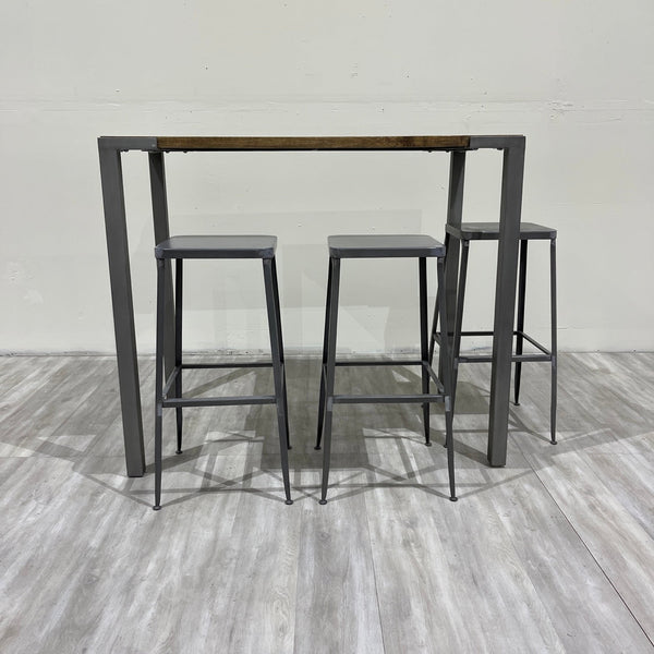 CB2 Flint Metal Counter Stools (3) - enliven mart