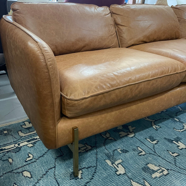 CB2 Hoxton Leather Sofa - enliven mart