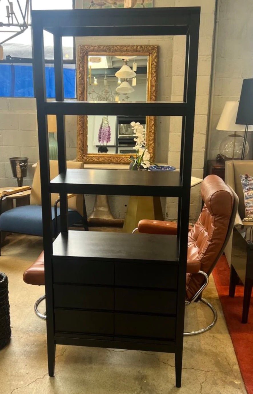 Crate and Barrel Spotlight Ebony Bookcase - enliven mart