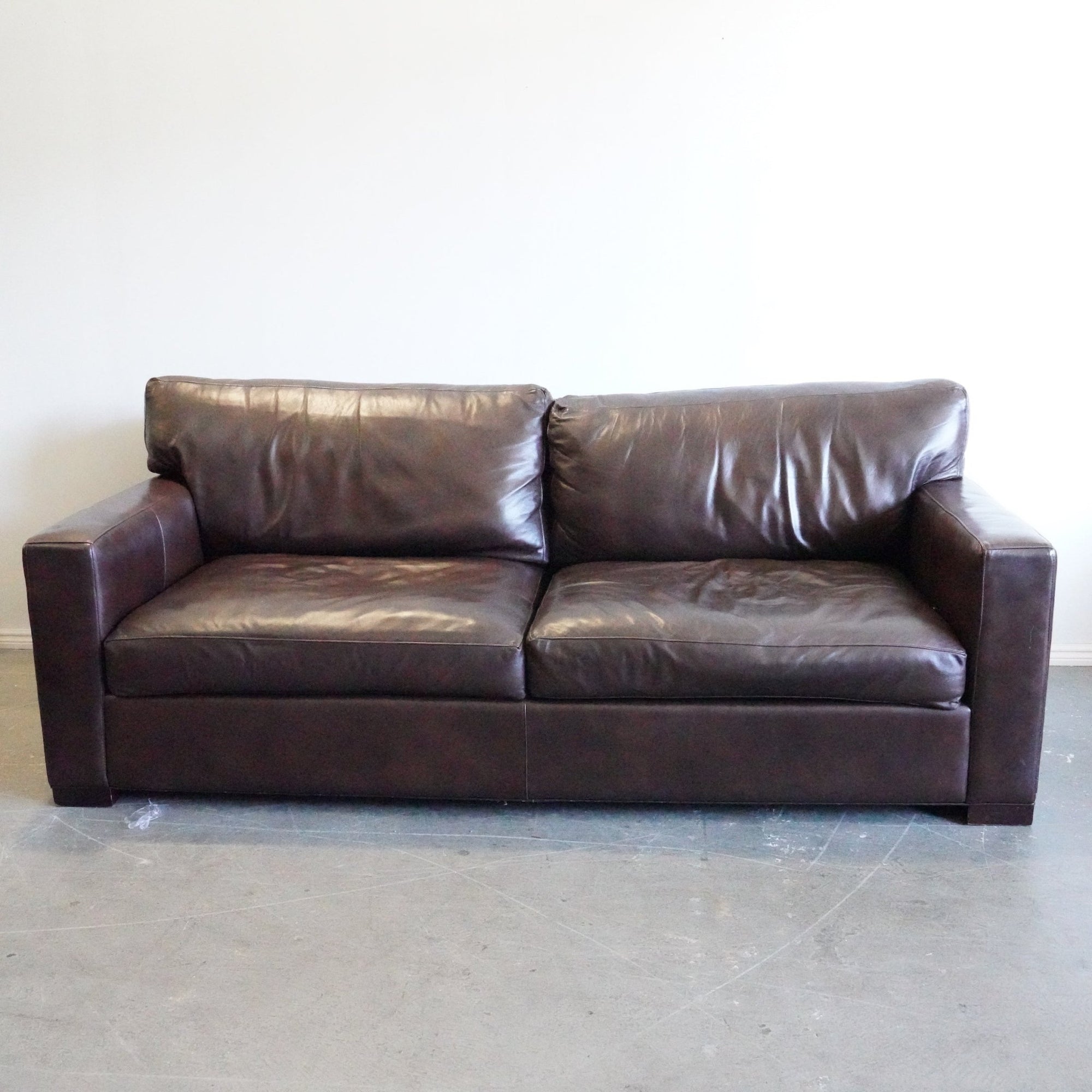 Crate & Barrel Axis II Leather Sofa - enliven mart