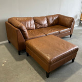 EQ3 Salema 88' leather Modern Sofa with ottoman - enliven mart
