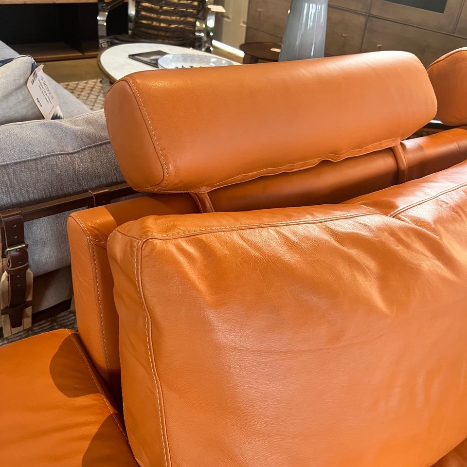 NATUZZI Italia plaza full grain leather sofa - enliven mart