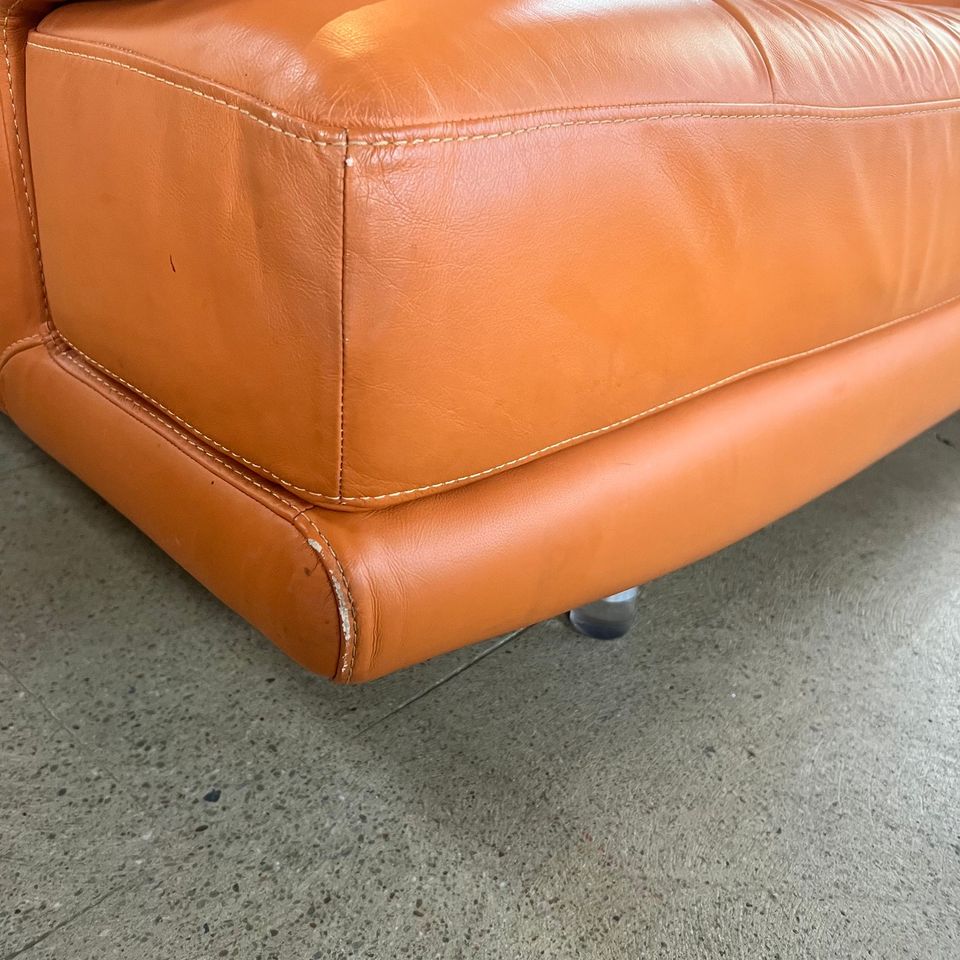 NATUZZI Italia plaza full grain leather sofa - enliven mart