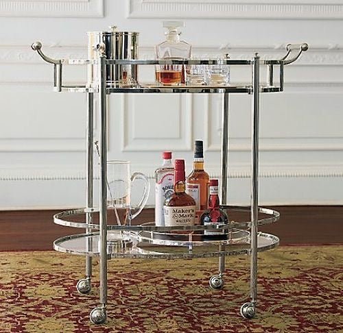 Restoration Hardware DUNCAN silver bar cart - enliven mart